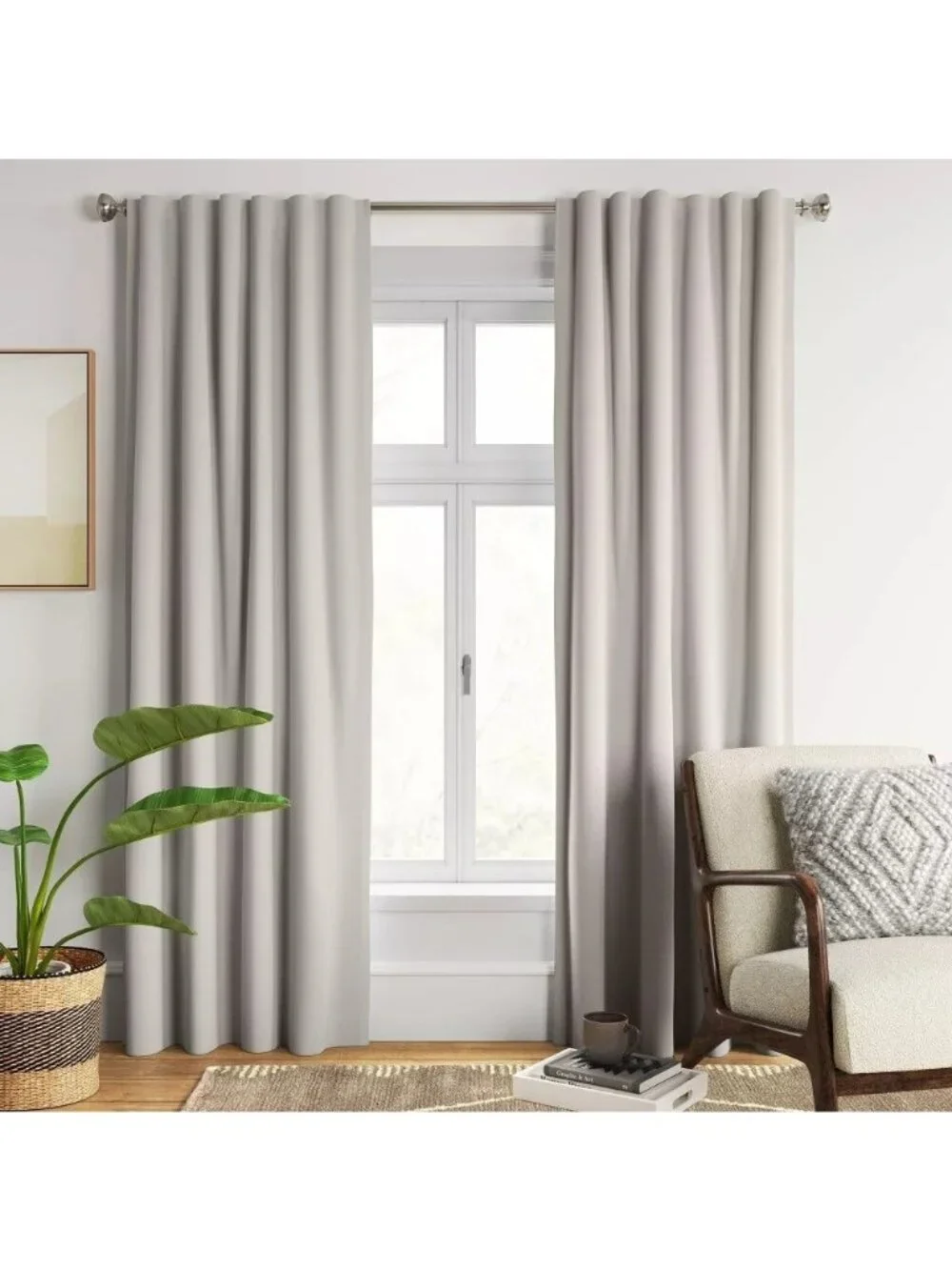Threshold Aruba Light Gray Single Blackout Curtain Panel 50